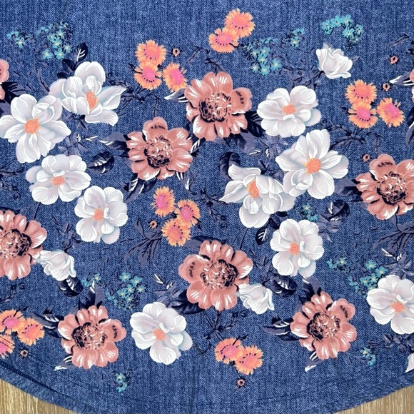 SJS Blue Floral Sleeveless Blouse Petite XL Summer Top Boutique Casual - Picture 8 of 11